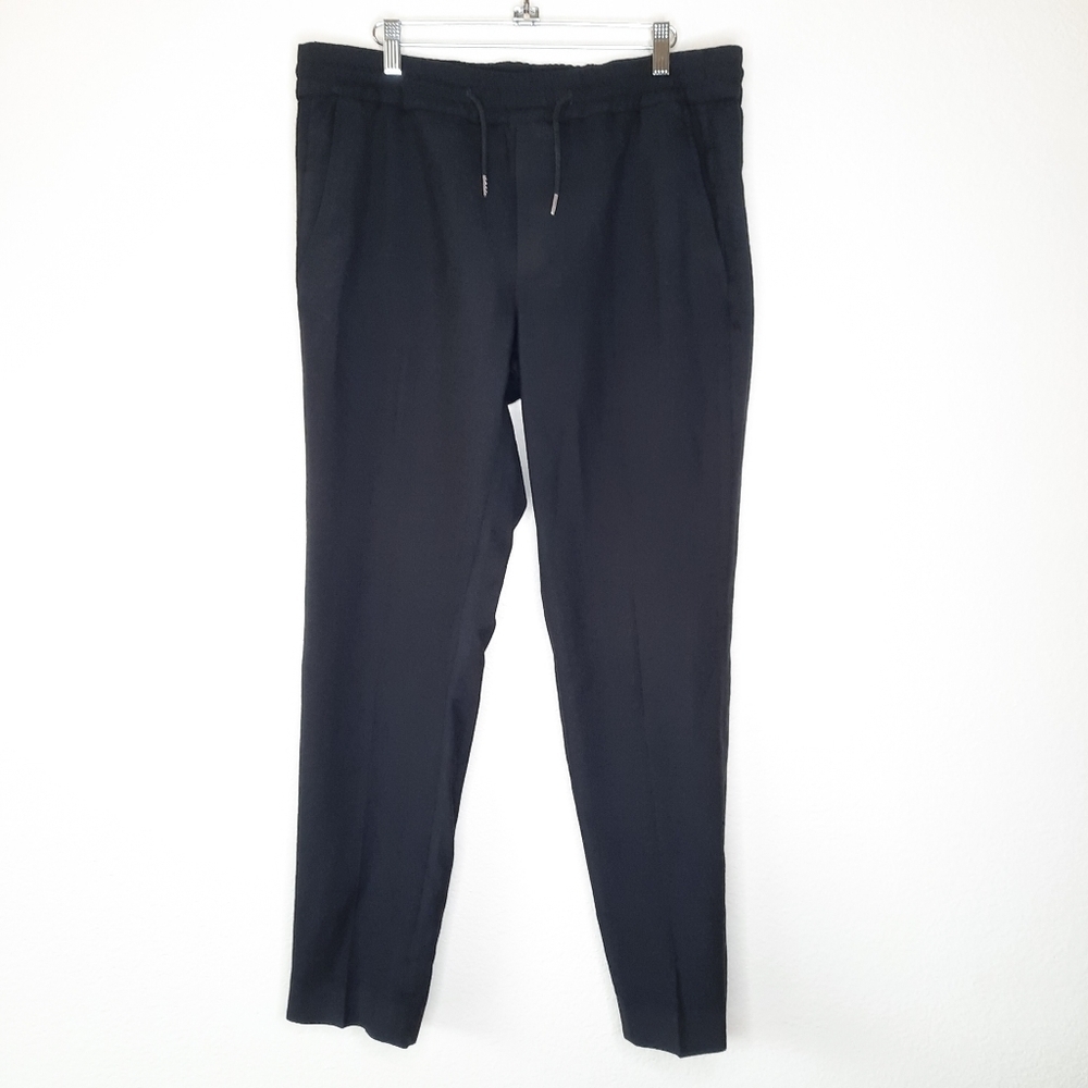 Sandro Paris Black Wool Tie String Pants 44